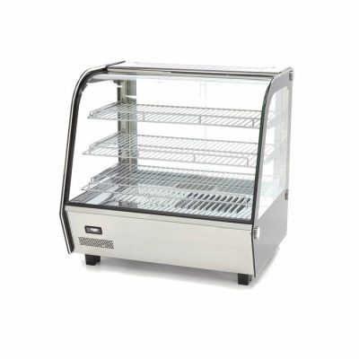 Vitrine Chauffante Deluxe 120L – Façade Incurvée – Inox & LED 1100W