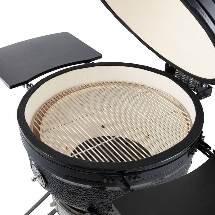 Barbecue Kamado Premium Ø 59 cm – Grille Inox Ø 57 cm – Châssis Acier et Bambou – Image 16