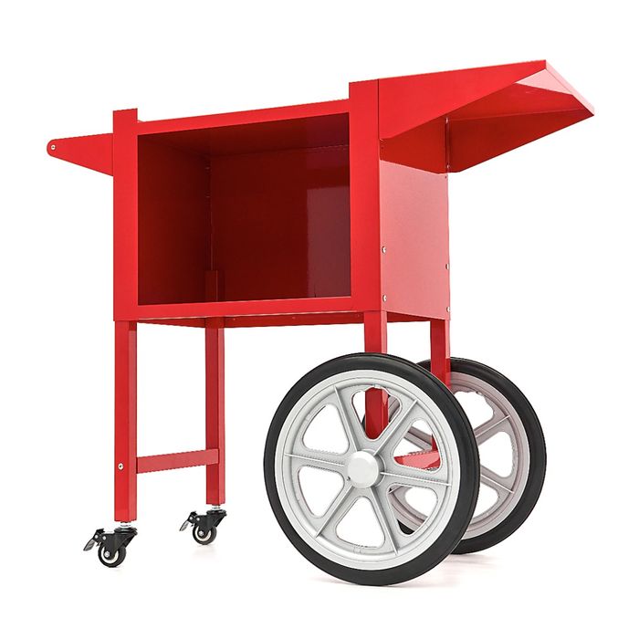 Chariot professionnel rouge pour machine à pop-corn mobile