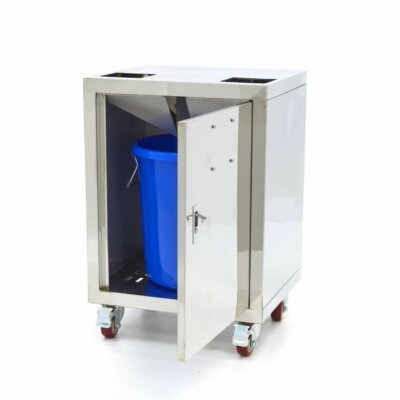 Chariot Presse Orange Inox avec sceau à déchet