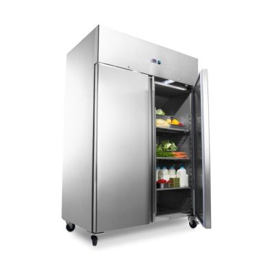 Congélateur professionnel 1200 litres 2 portes pleines acier inox