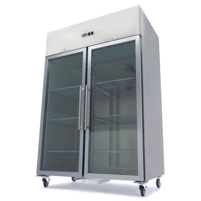 Congélateur vitrine professionnel 1400 litres 2 portes en verre