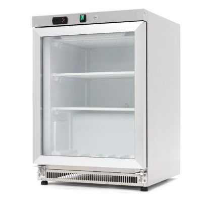 Petit congélateur vitré professionnel 200 litres inox