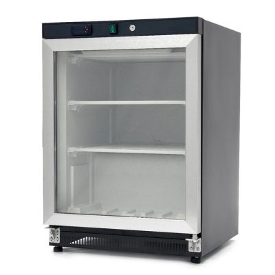 Congélateur vitrine professionnel 200 litres noir design