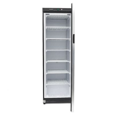 Congélateur vitrine professionnel 400 litres noir porte vitrée
