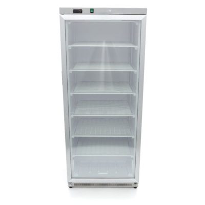 Congélateur vitrine professionnel 600 litres inox porte vitrée