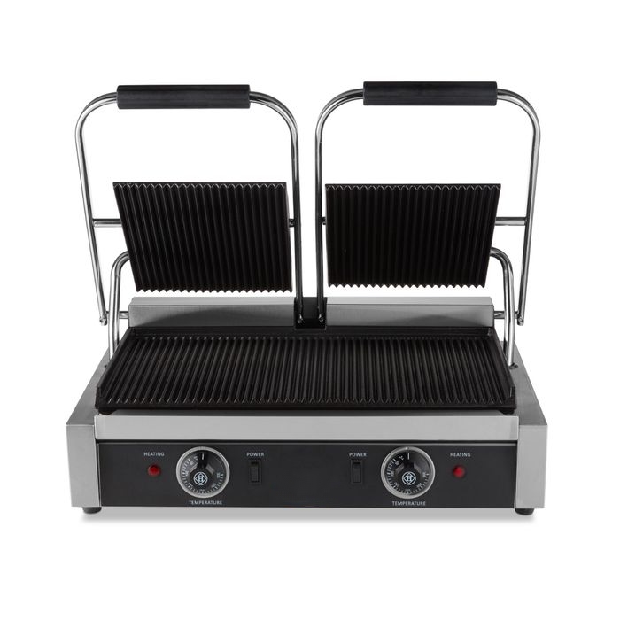 Double Contact Grill Professionnel – Plaques en Fonte – 2 x 1800W – Châssis Inox – Image 7