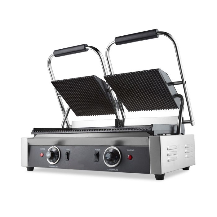 Double Contact Grill Professionnel – Plaques en Fonte – 2 x 1800W – Châssis Inox – Image 8