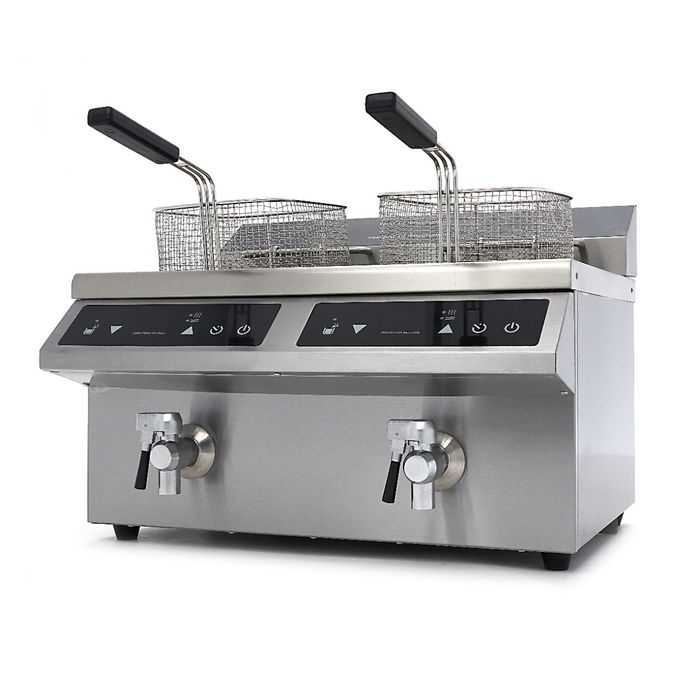 Friteuse à Induction Professionnelle 2 x 8L - 7000W & Robinets de Vidange – Image 10