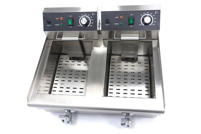 Friteuse Électrique Professionnelle 2 x 10L - 6000W - Robinets de Vidange Intégrés – Image 4