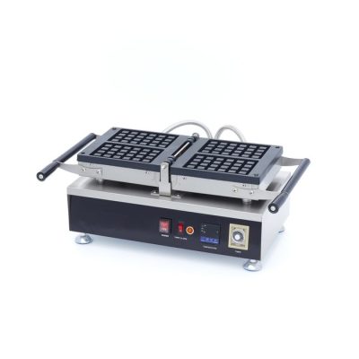 Gaufrier professionnel rotatif numérique pour 2 gaufres belges en inox