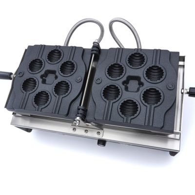 Gaufrier professionnel pour 6 cake pops rotatif 1200W inox sphère 5cm