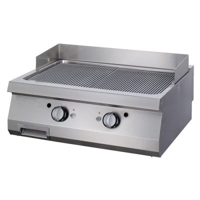 Grill double chrome professionnel à poser gaz série 900, puissance totale 18,0kW, plaque double rainure chromée, gaz naturel et GPL, matériel de cuisson grillade et acier inoxydable pour restaurant