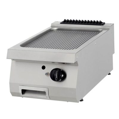 Grill rainuré professionnel à poser gaz série 900, puissance 9,0kW, thermostat 100-300°C, acier haute densité, gaz naturel et GPL, matériel de cuisson grillade et acier inoxydable pour restaurant