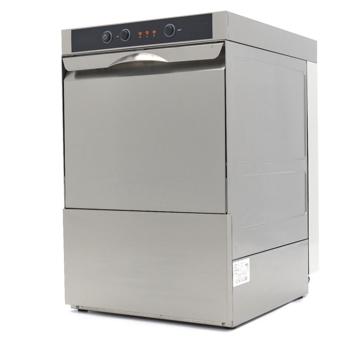 Lave-vaisselle sous plan professionnel 40x40 cm 230V, machine de lavage bar 3 pompes incluses, lave-vaisselle pro inox 2850W monophasé, plonge automatique compacte savon vidange rinçage.