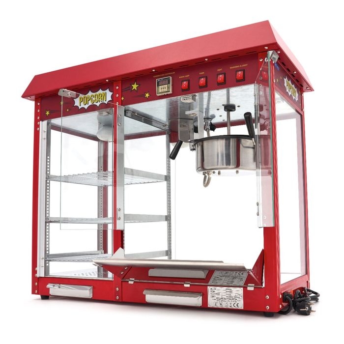 Machine à pop-corn professionnelle avec vitrine chauffante 3kg/h