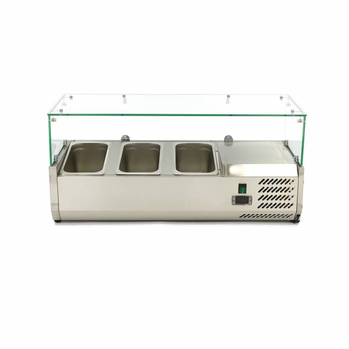 Porte-Ingrédient Réfrigéré Ultra-Compact 95 cm - 3 x GN 1/3 - Inox & Vitre – Image 3
