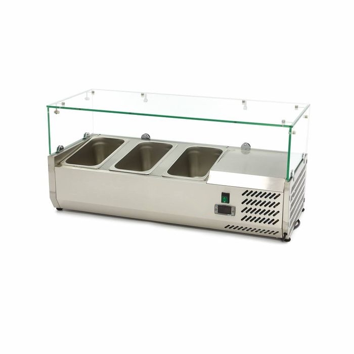 Porte-Ingrédient Réfrigéré Ultra-Compact 95 cm - 3 x GN 1/3 - Inox & Vitre – Image 4