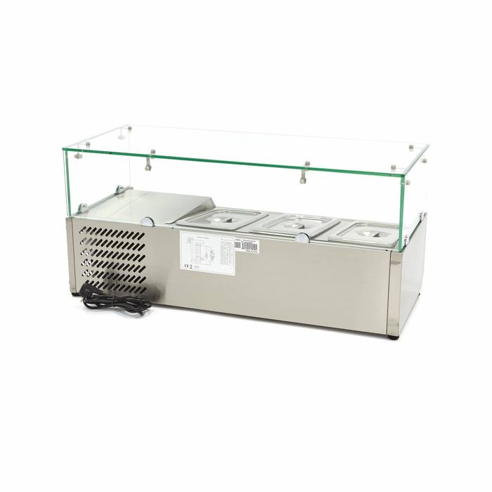 Porte-Ingrédient Réfrigéré Ultra-Compact 95 cm - 3 x GN 1/3 - Inox & Vitre – Image 7
