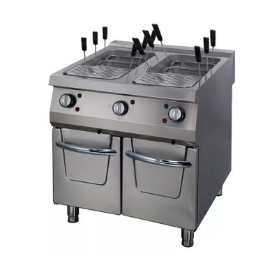 Cuiseur de pâtes professionnel électrique 2 x 40 litres série 900 Premium, puissance 24,0kW, 400V triphasé, robinet de vidange sphérique, matériel de cuisson pâtes et acier inoxydable pour restaurant