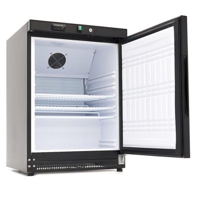 Réfrigérateur professionnel 200 litres noir avec porte pleine et serrure