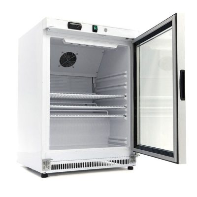 Réfrigérateur professionnel 200 litres blanc porte en verre