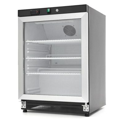 Réfrigérateur professionnel 200 litres noir porte en verre