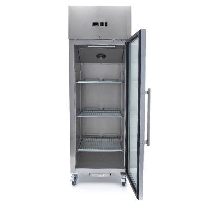 Réfrigérateur professionnel 600 litres acier inoxydable porte vitrée