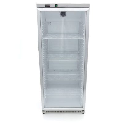 Réfrigérateur professionnel 600 litres inox avec porte en verre