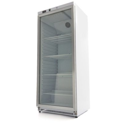 Réfrigérateur professionnel 600 litres blanc avec porte en verre