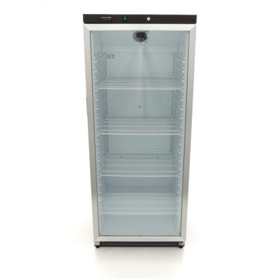 Réfrigérateur professionnel 600 litres noir avec porte en verre