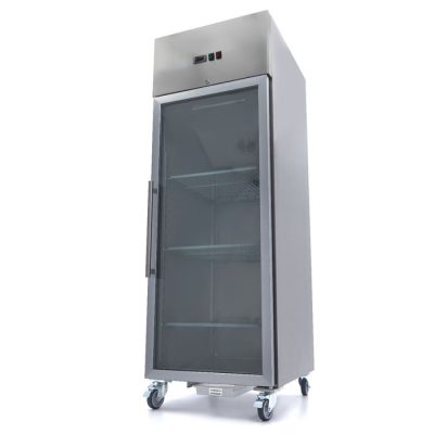 Réfrigérateur professionnel 700 litres inox avec porte vitrée