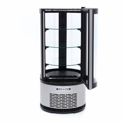 Vitrine réfrigérée ronde 100 litres panoramique avec étagères rotatives