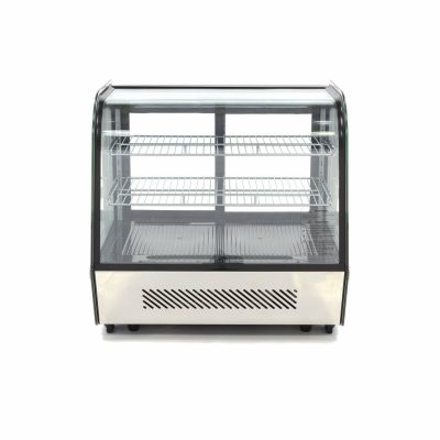 Vitrine à gâteaux réfrigérée 120 litres inox avec vitre incurvée