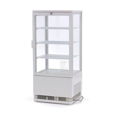 Vitrine réfrigérée de comptoir 78 litres blanche avec éclairage LED