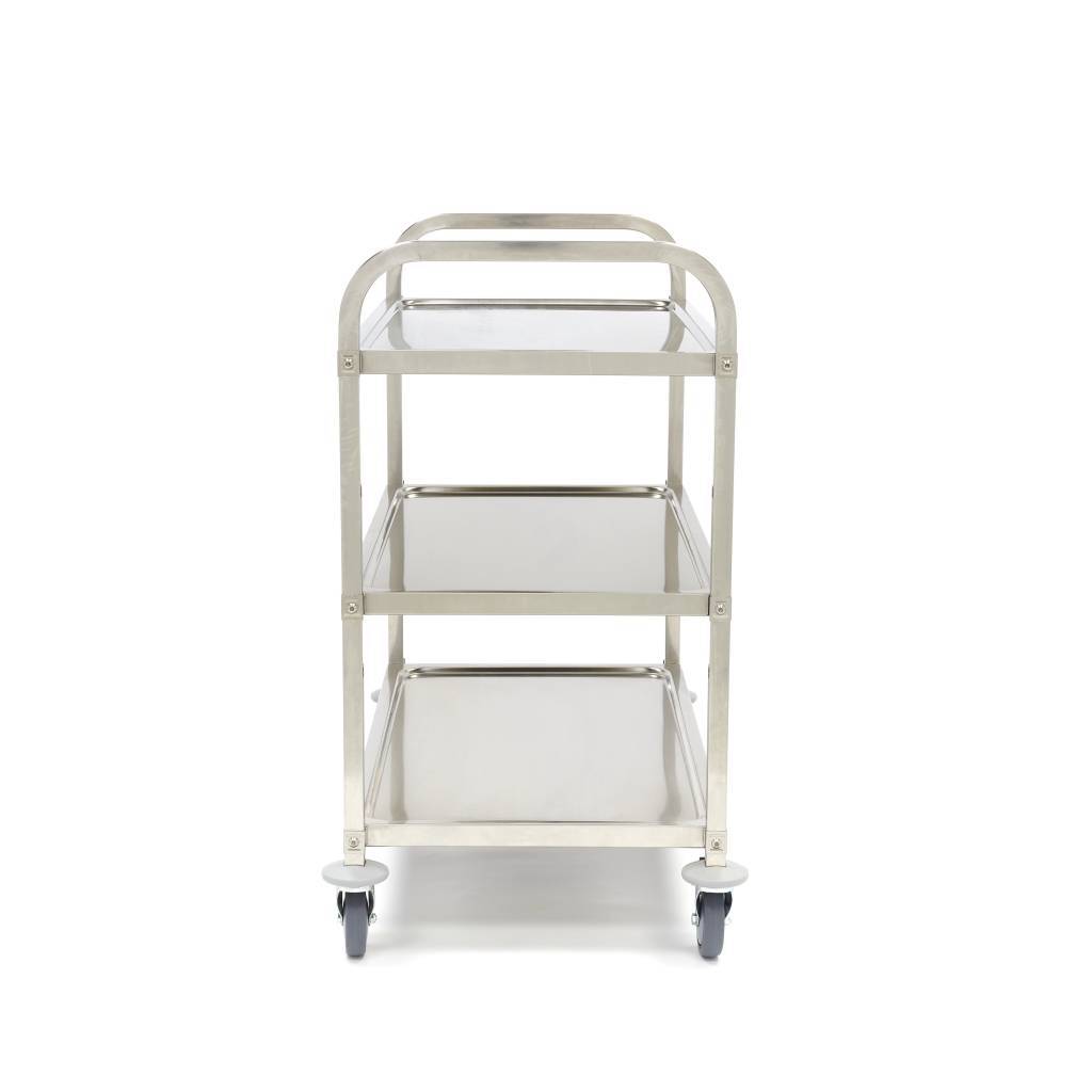 Chariot de Service Inox 3 Plateaux – Charge 120 kg – Finition Polie – Image 4