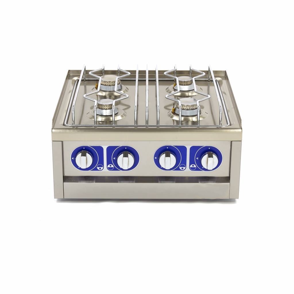 Table de Cuisson Professionnelle 4 Brûleurs – Gaz – 17 kW – 60 x 60 cm – Image 2