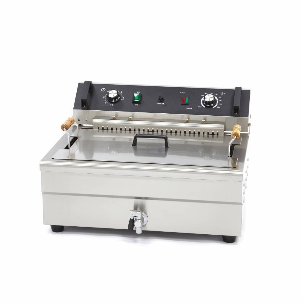 Friteuse Électrique Professionnelle 20L avec Robinet - 4500W - 400V Inox – Image 4