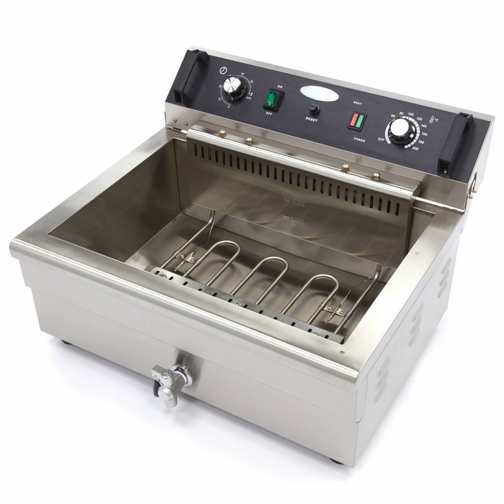 Friteuse Électrique Professionnelle 20L avec Robinet - 4500W - 400V Inox – Image 9