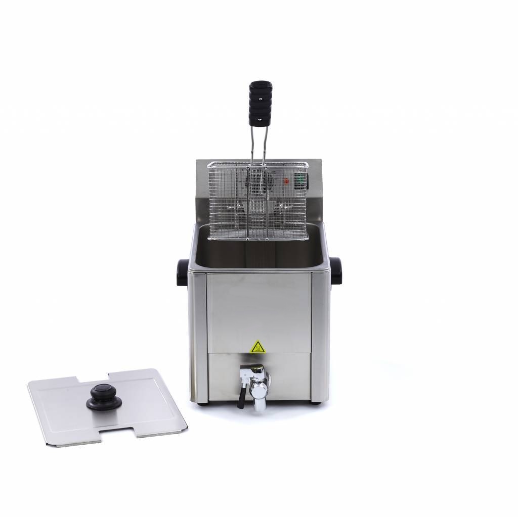 Friteuse Électrique Professionnelle 8L avec Robinet - Inox - Thermostat Précision – Image 4