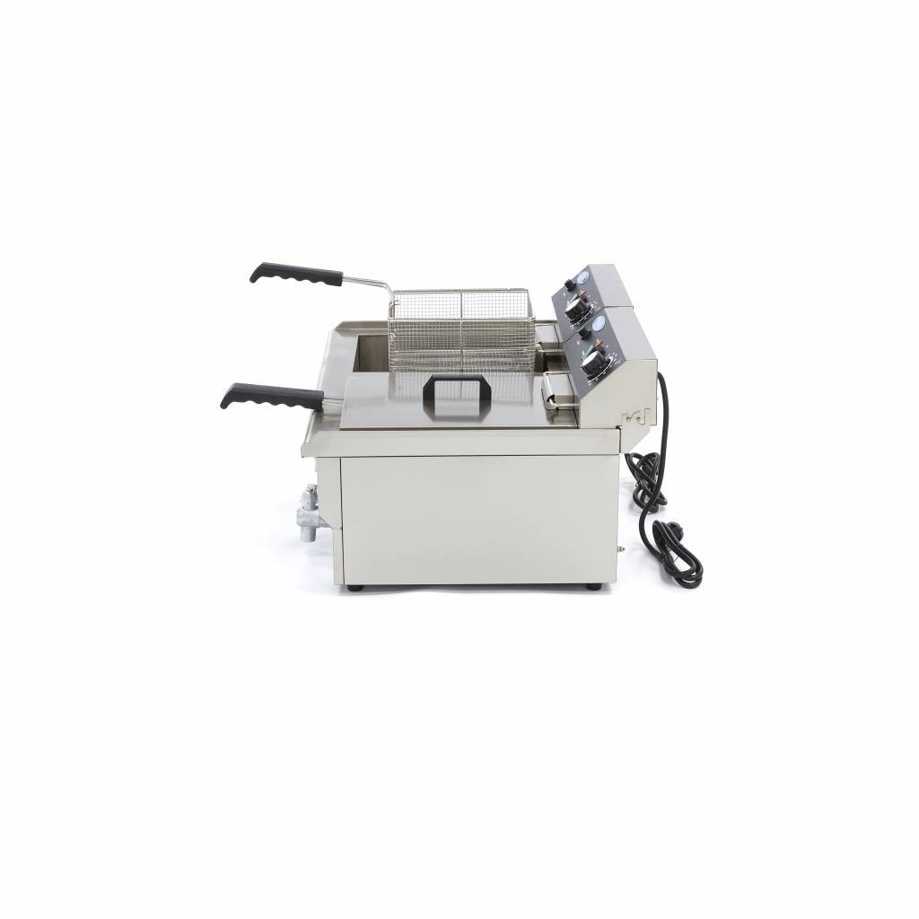 Friteuse Électrique Professionnelle 2 x 16L - 6000W - Avec Robinets de Vidange – Image 6