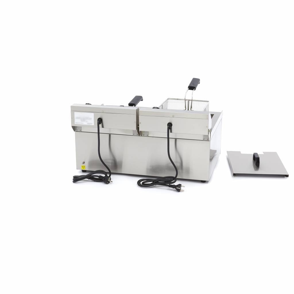 Friteuse Électrique Professionnelle 2 x 16L - 6000W - Avec Robinets de Vidange – Image 7
