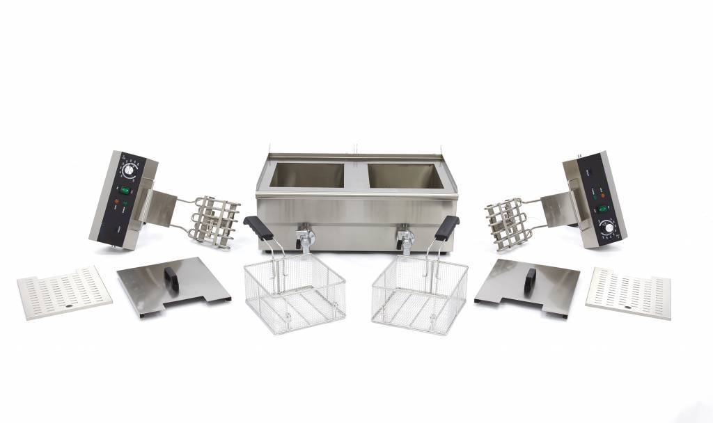 Friteuse Électrique Professionnelle 2 x 16L - 6000W - Avec Robinets de Vidange – Image 8