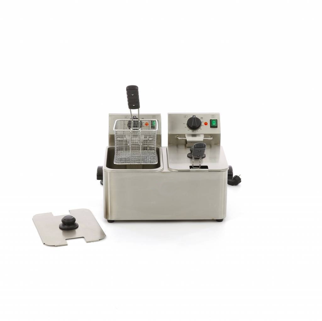 Friteuse Électrique Professionnelle 2 x 4L - Double Cuve Amovible - Finition Luxe Inox – Image 3