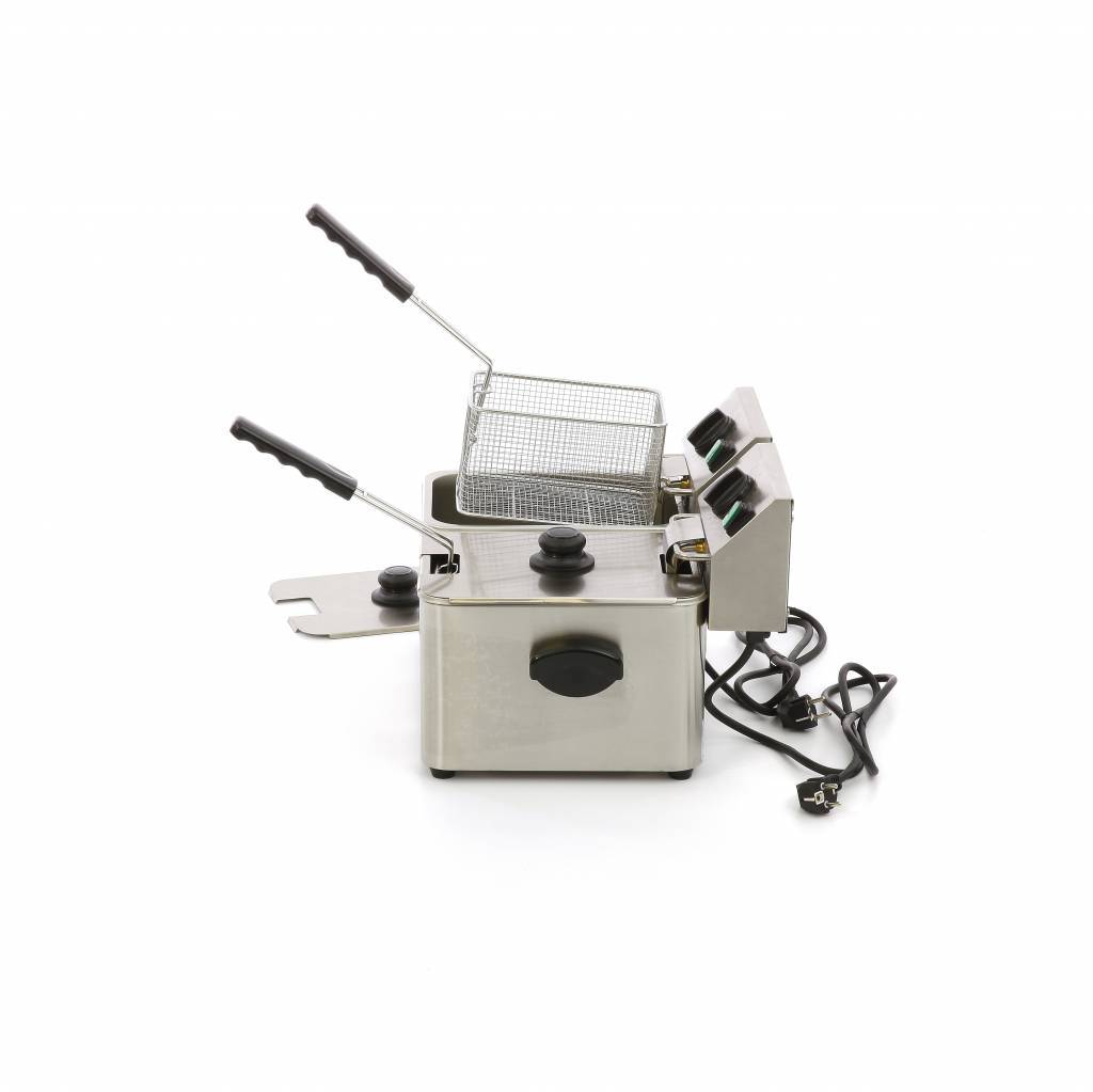 Friteuse Électrique Professionnelle 2 x 4L - Double Cuve Amovible - Finition Luxe Inox – Image 4