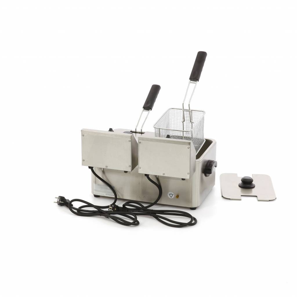 Friteuse Électrique Professionnelle 2 x 4L - Double Cuve Amovible - Finition Luxe Inox – Image 5
