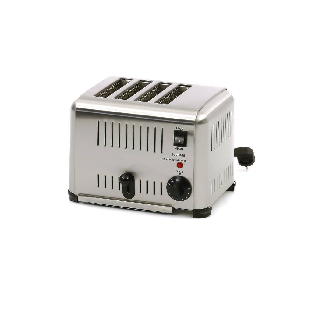 Grille-pain professionnel 4 tranches en acier inoxydable 1800W