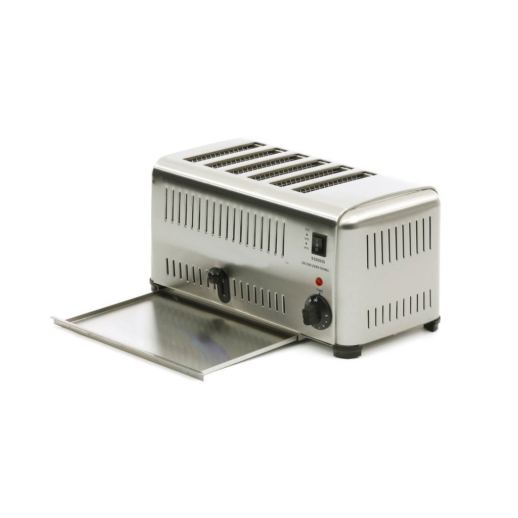 Grille-pain professionnel 6 tranches en acier inoxydable 2570W