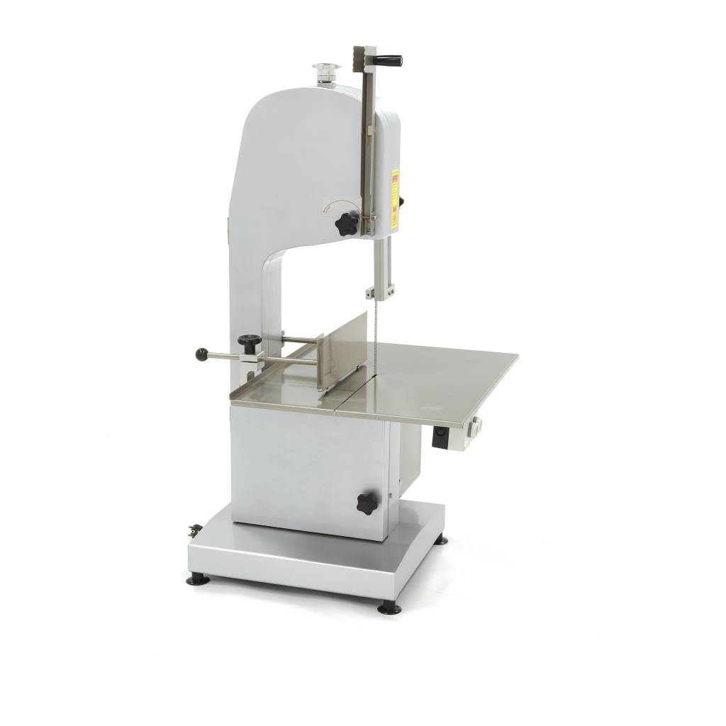 Scie à viande et os électrique professionnelle 2040mm, moteur 1100W haute intensité, boîtier aluminium anodisé pour boucherie, matériel de découpe gros volumes pour restaurant et charcuterie