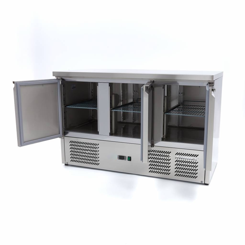 Réfrigérateur de Comptoir 3 Portes Inox - 218 Litres Net & Froid Ventilé – Image 3